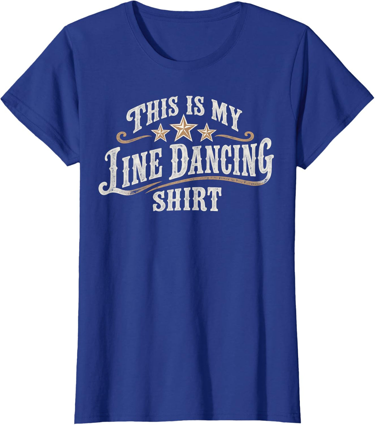 This is My Line Dancing Country Western Star Design T-Shirt - Royal Blue