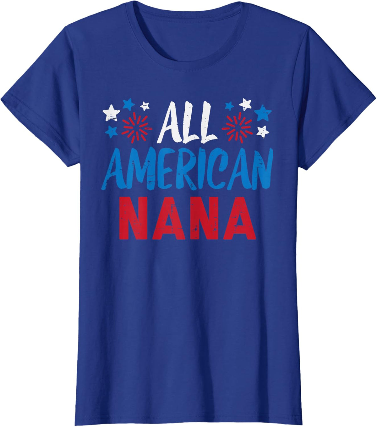 All American Nana Grandma 4th July Matching Family Patriot T-Shirt - Royal Blue