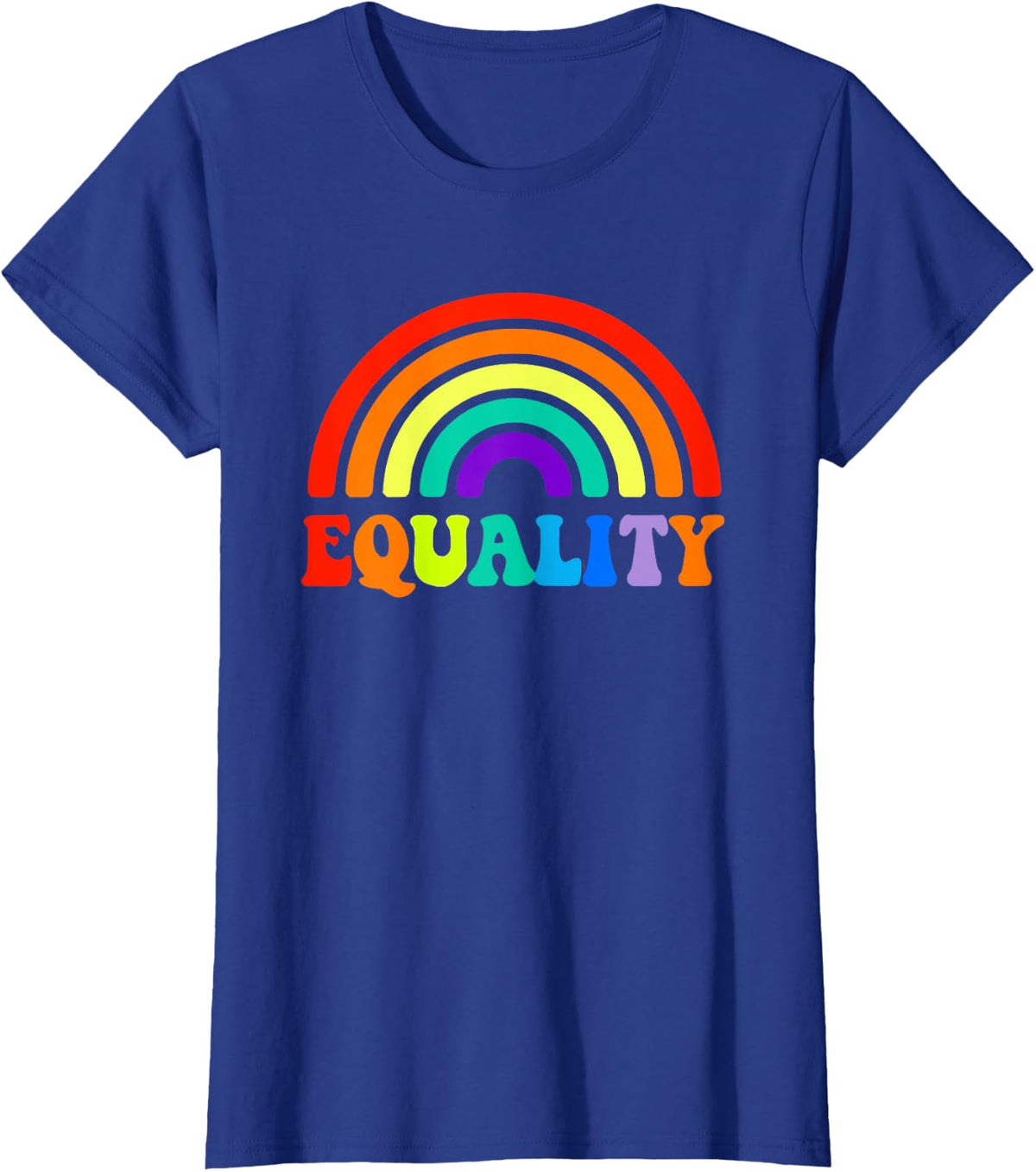 Pride Month Classic Retro Rainbow LGBTQ+ Equality T-Shirt - Royal Blue