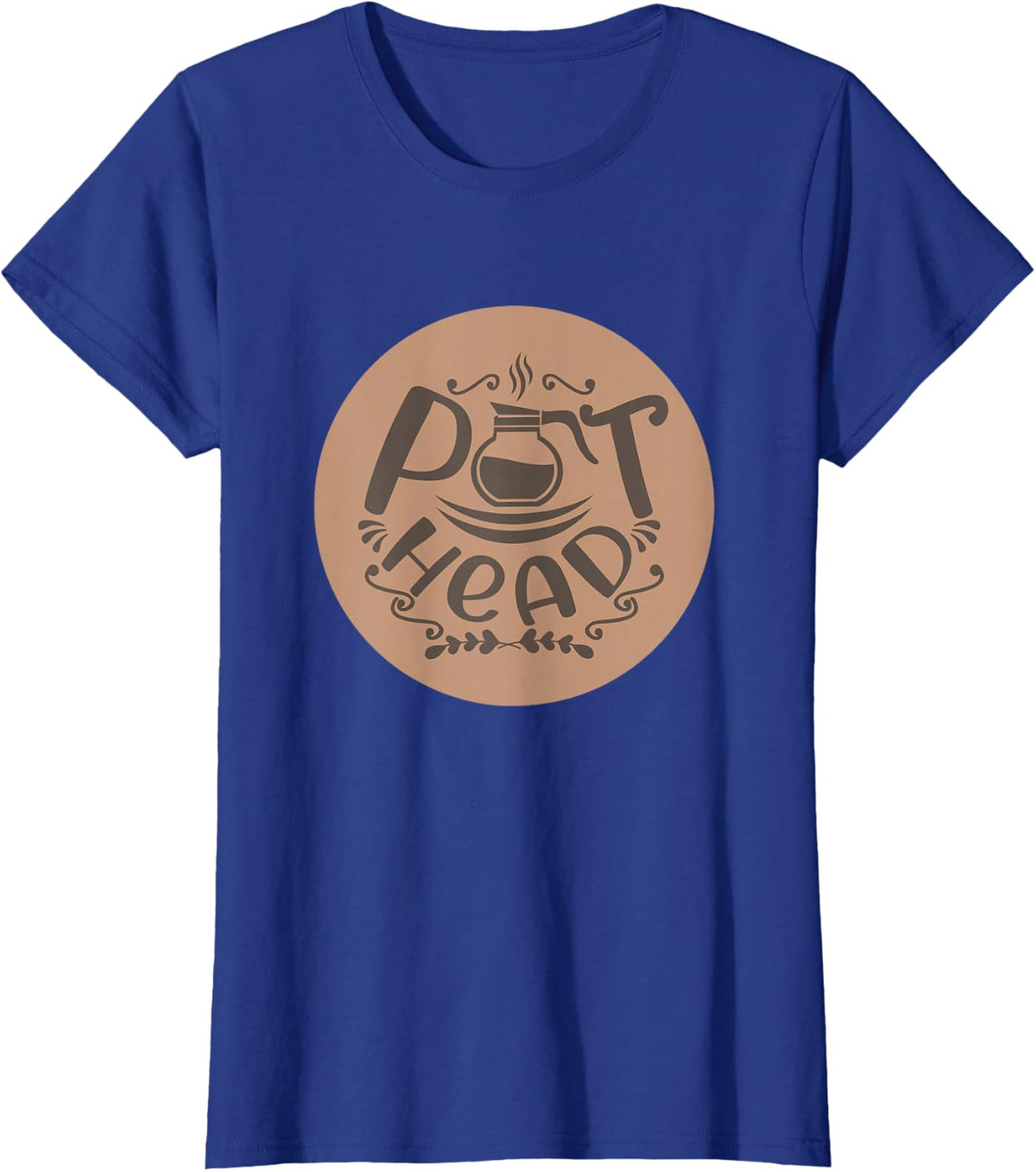 Pot-Head Funny Coffee Caffeine Baristas and Coffee Lovers T-Shirt - Royal Blue