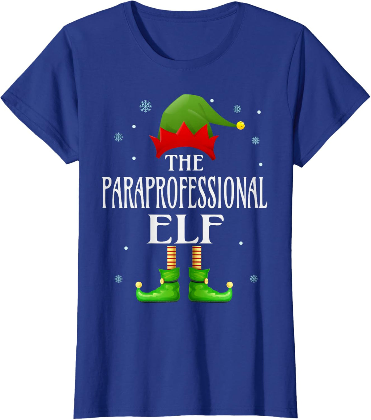 Paraprofessional Elf Xmas Funny Family Matching T-Shirt - Royal Blue
