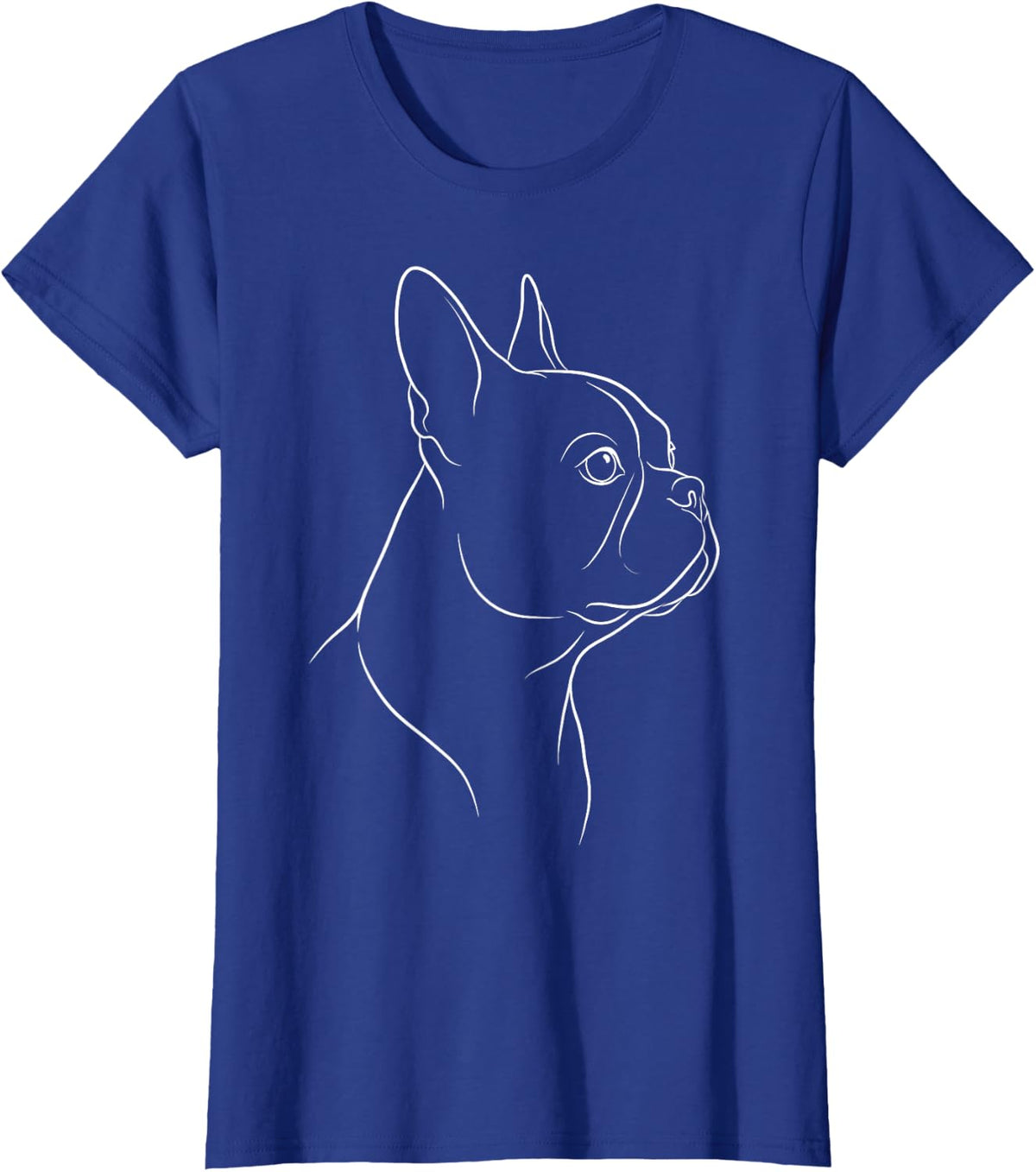 Boston Terrier Aesthetic Line Art Abstract Minimalist T-Shirt - Royal Blue