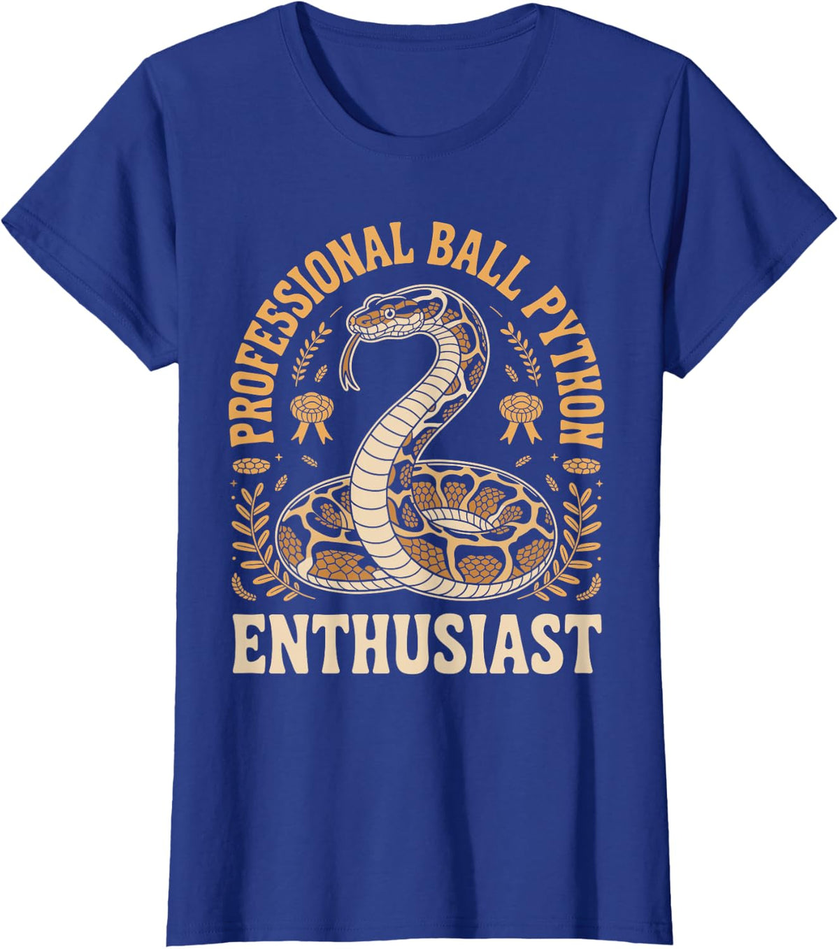 Professional Ball Python Enthusiast Snake Reptile T-Shirt - Royal Blue