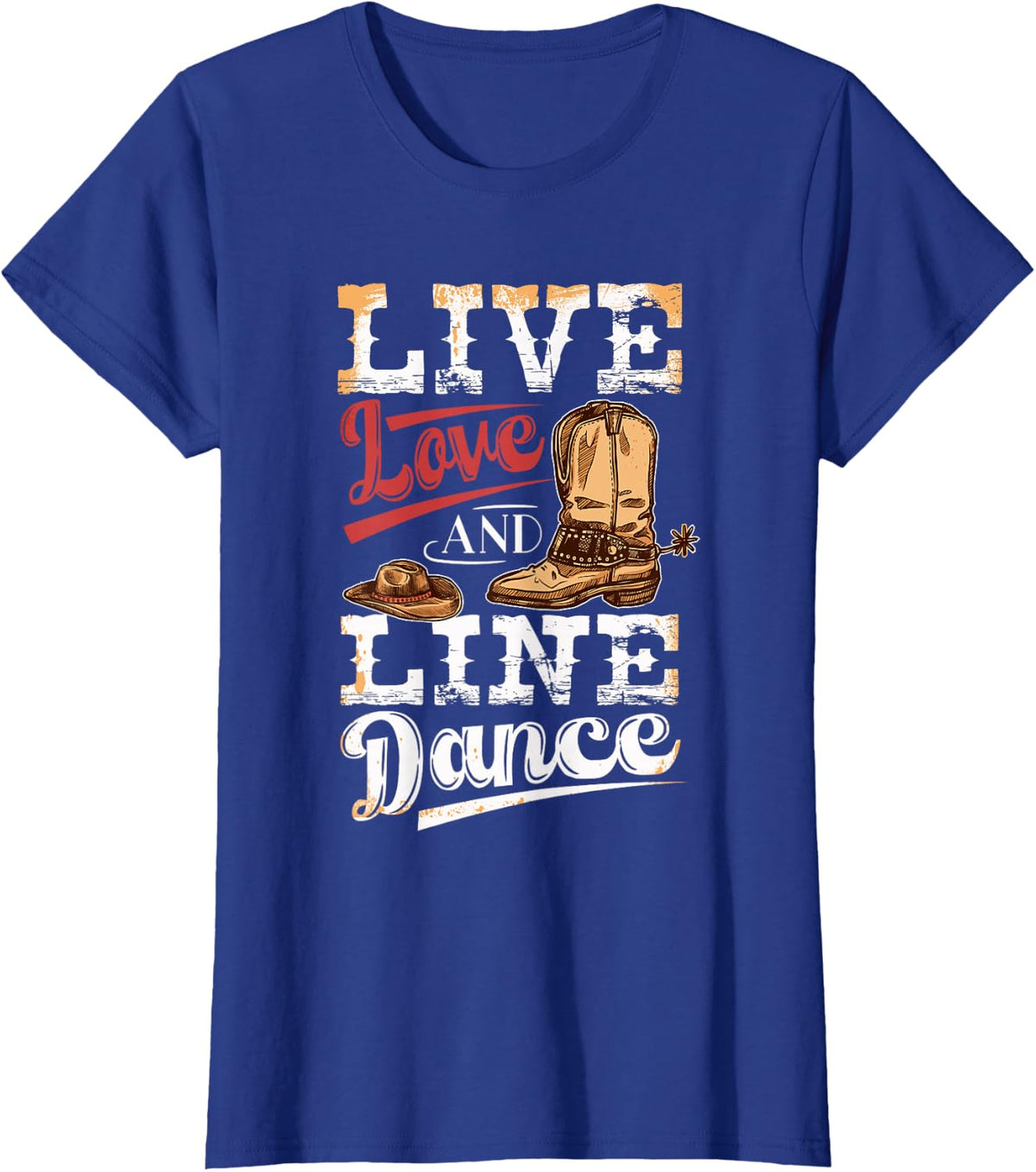 Dance Gift Live Love Line Dance Dances T-Shirt - Royal Blue