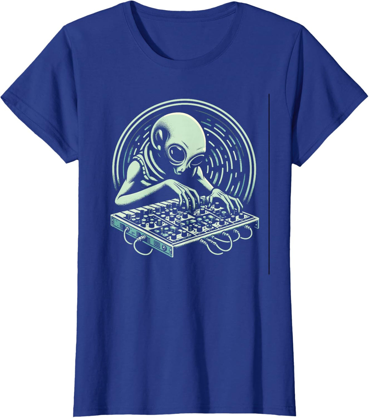 Psychedelic Alien Synth Design by Psytrance T-Shirt - Royal Blue