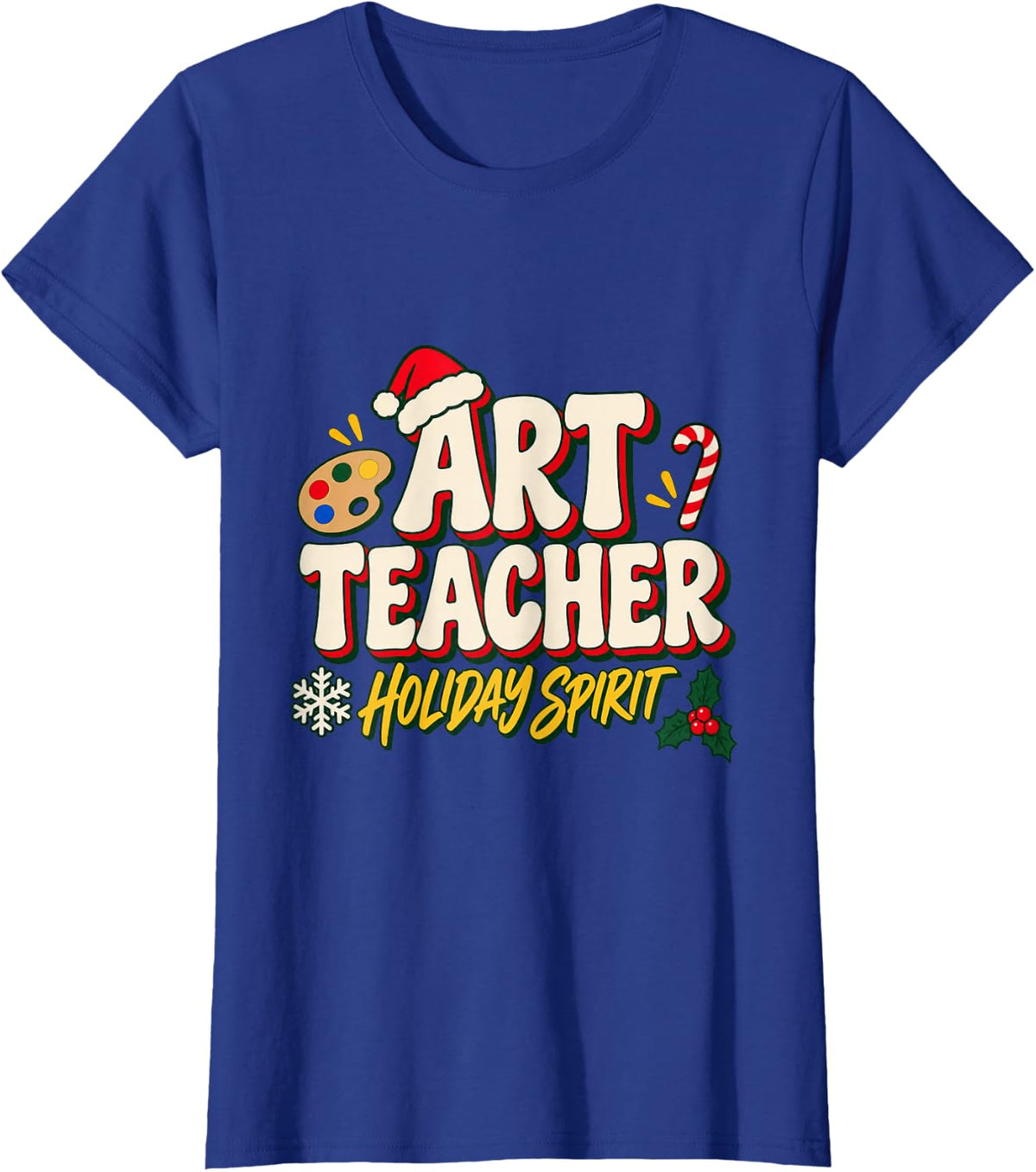 Christmas Art Teacher Festive Winter T-Shirt - Royal Blue