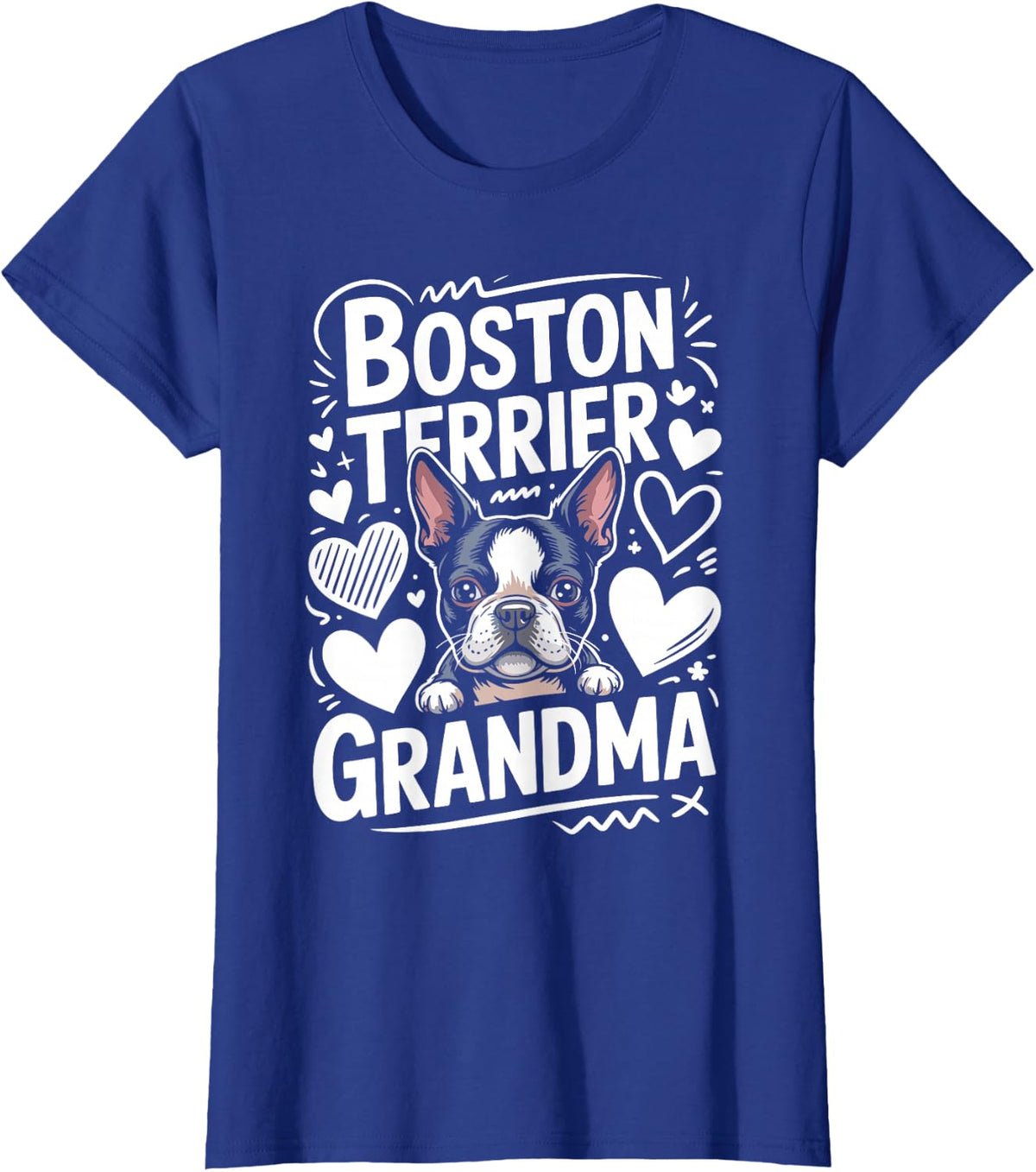 Boston Terrier Grandma Grandmother T-Shirt - Royal Blue