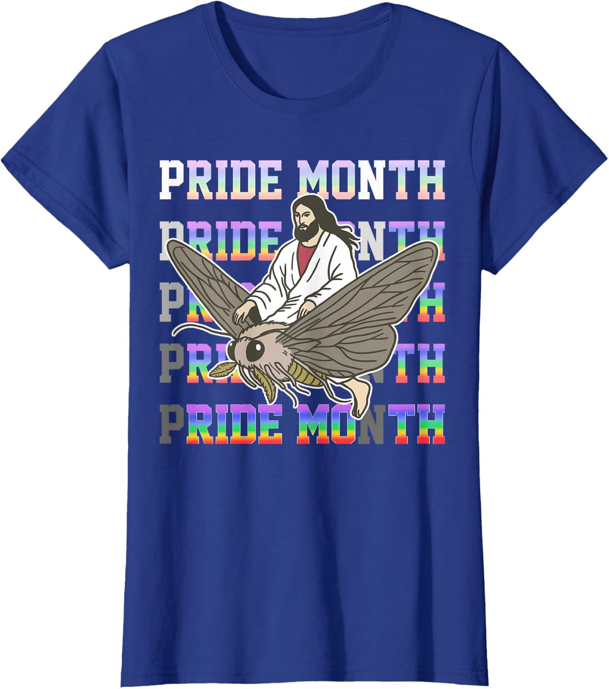 Pride Month Ride Moth Pride Month Demon Funny LGBT Pride T-Shirt - Royal Blue