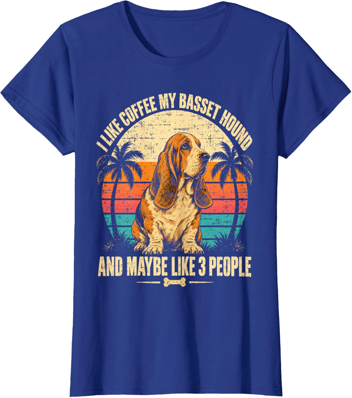 I Like Coffee My Basset Hound T-Shirt - Royal Blue