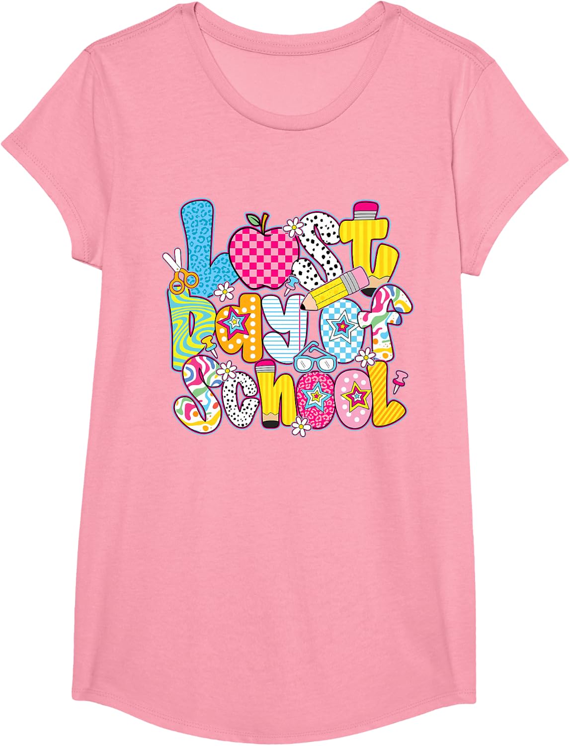 Last Day of School Shirt for Teachers Students Girls Boys End of Year Tees T-Shirt - Girls Pink