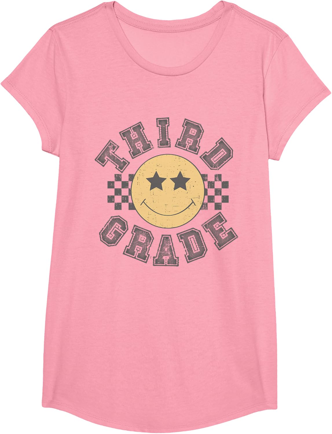 Retro Third Grade Teacher Student 1st Day Back to School T-Shirt - Girls Pink