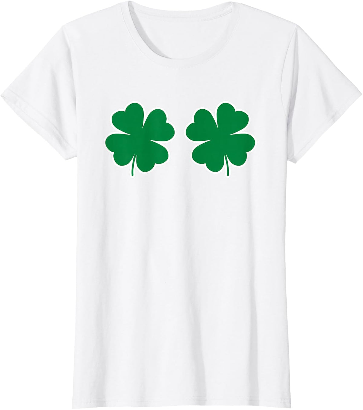 Funny Shamrock Boobs Shirt St Patricks Day T-Shirt - White