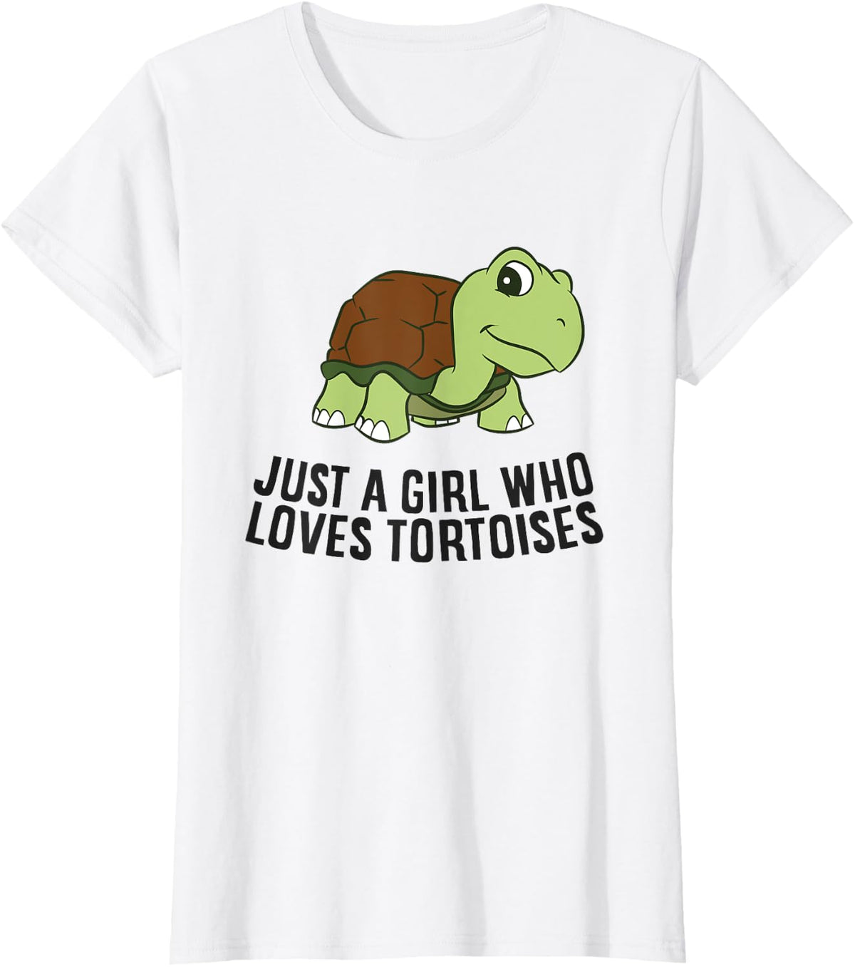 Just a Girl Who Loves Tortoises Cute Tortoise Girl T-Shirt - White