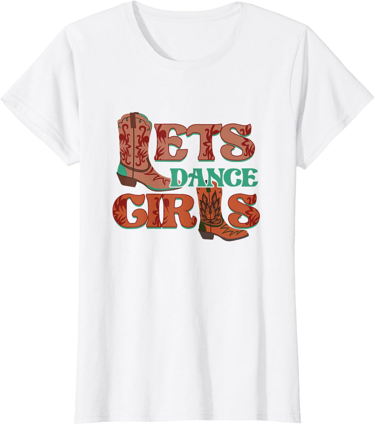 Let's Dance Girls | Line Dance Country | Cowboy Cowgirl T-Shirt - White