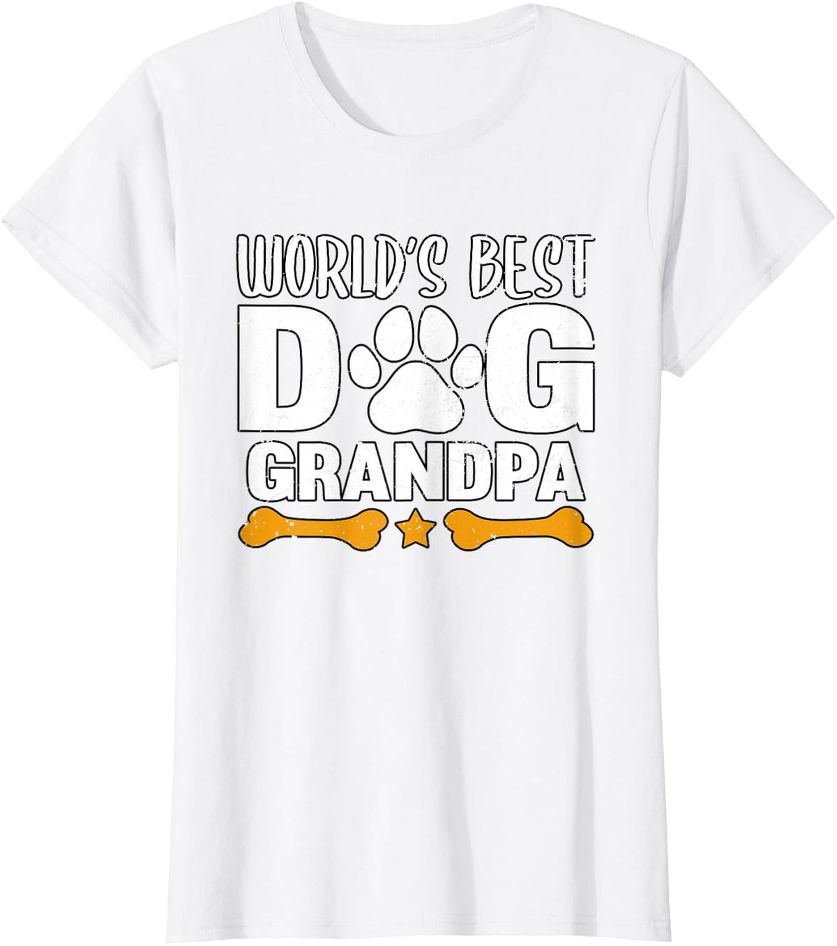 World's Best Dog Grandpa Puppy Grandfather Paw Fur Parent T-Shirt - White