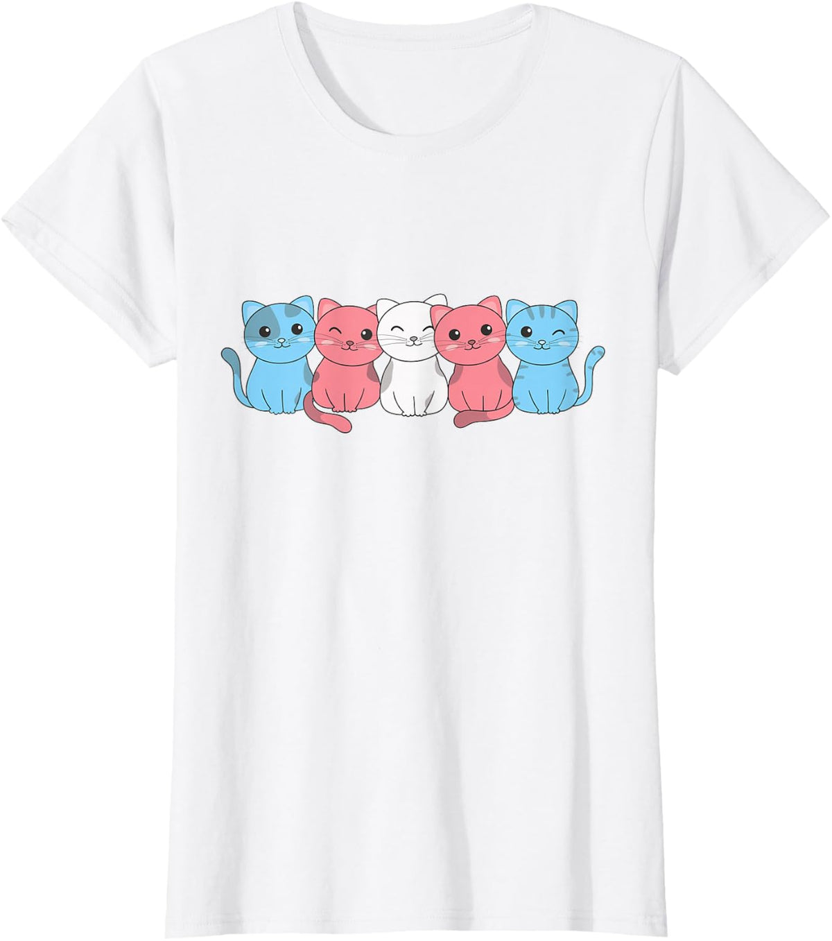 Transgender Flag Pride LGBTQ Cats Transgender cat T-Shirt - White