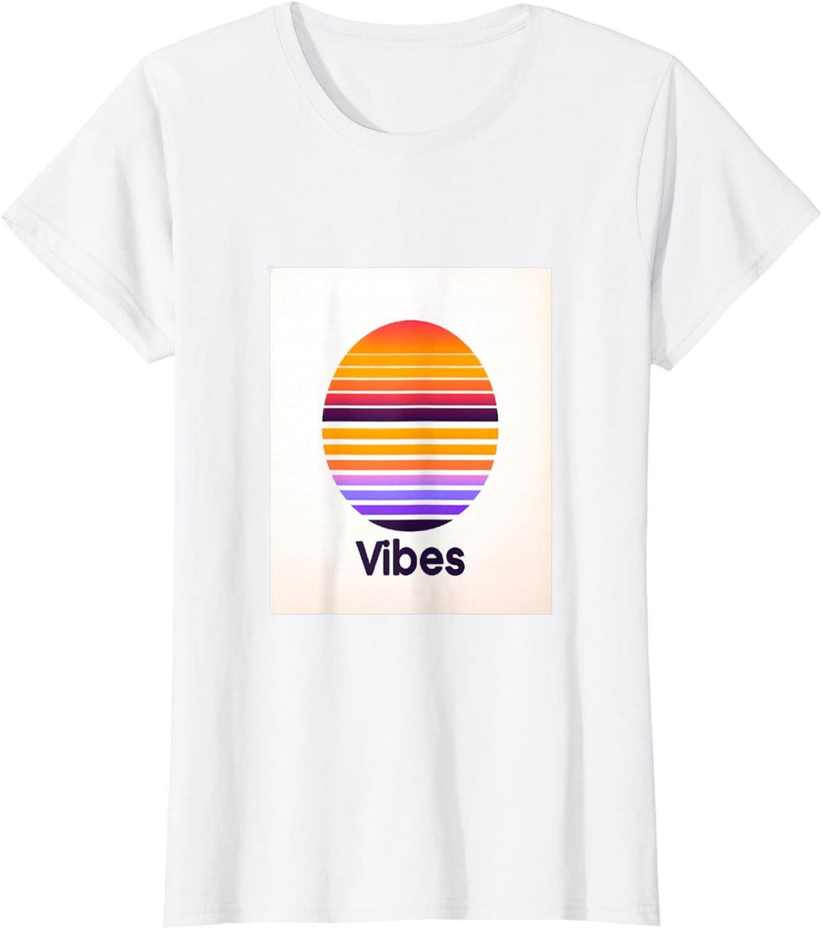Vibes Retro Sunset 80s Synthwave T-Shirt - White