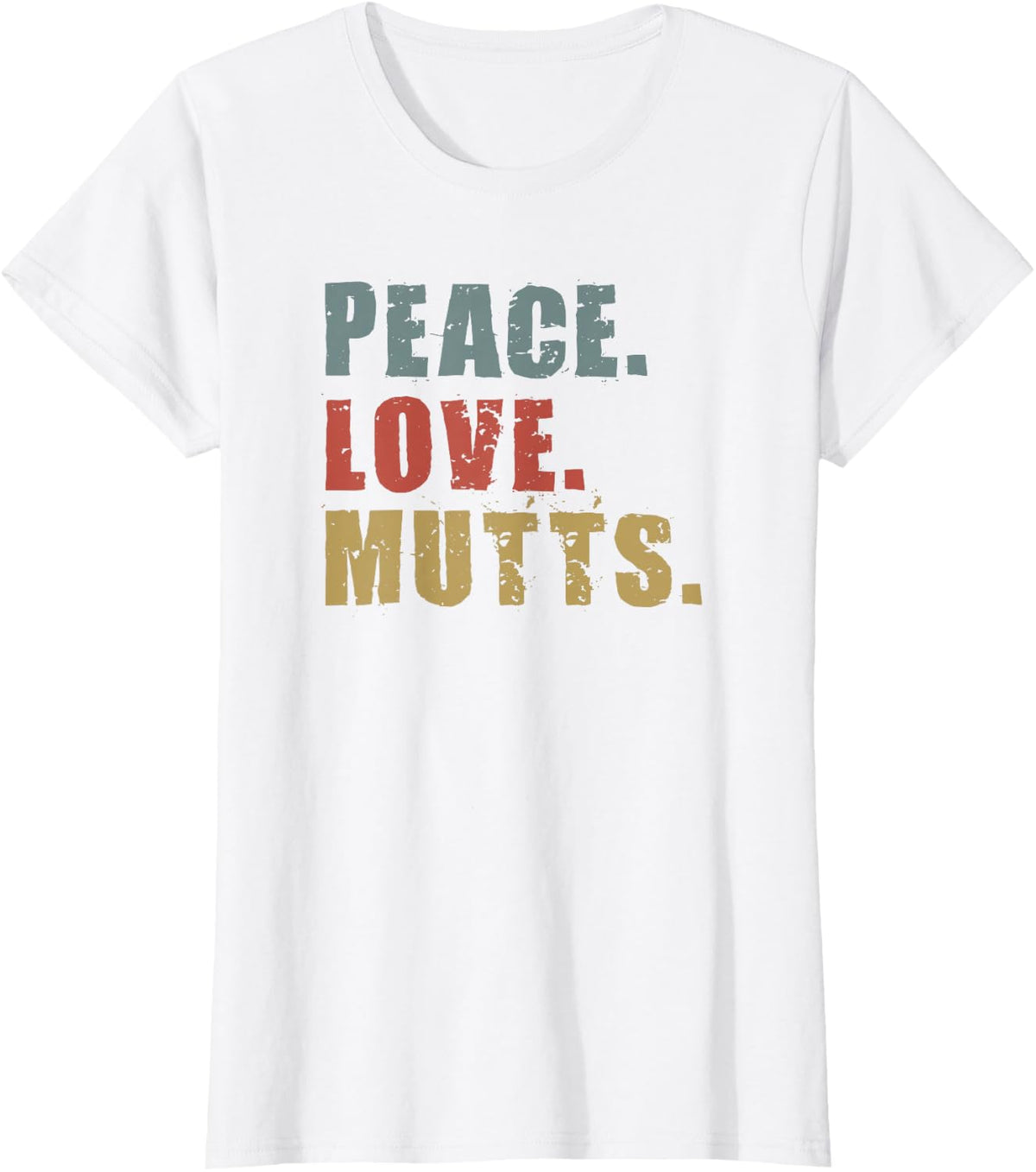 Peace Love Mutts ADG079b T-Shirt - White