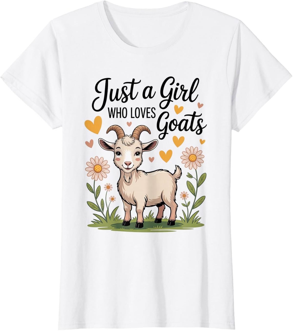 Just A Girl Who Loves Goats Farm Life Farming Farmer Women T-Shirt - White