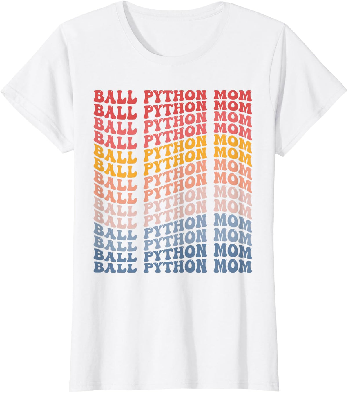 Ball Python Mom Groovy Ball Python Snake Mom T-Shirt - White