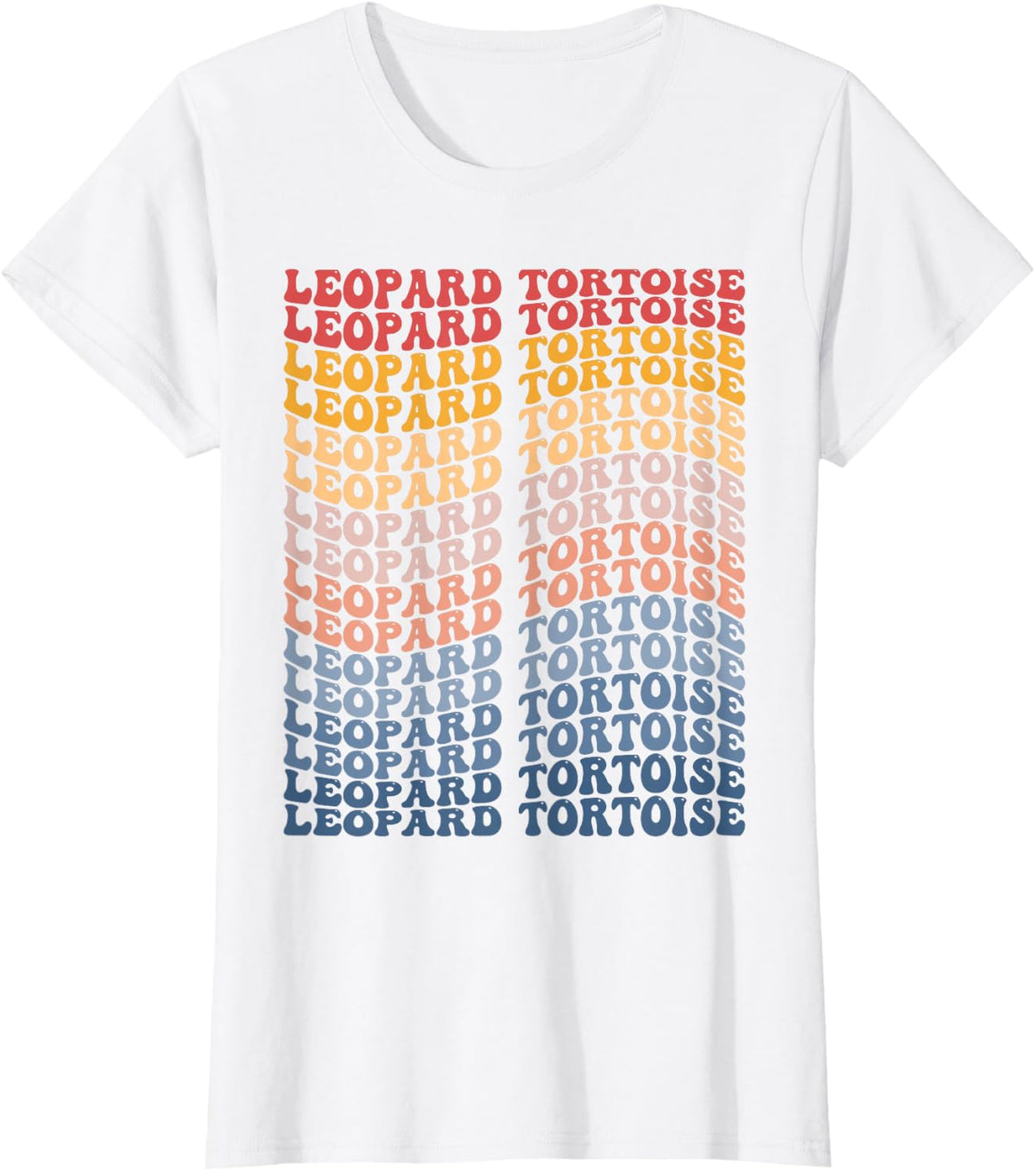 Leopard Tortoise Groovy Retro T-Shirt - White