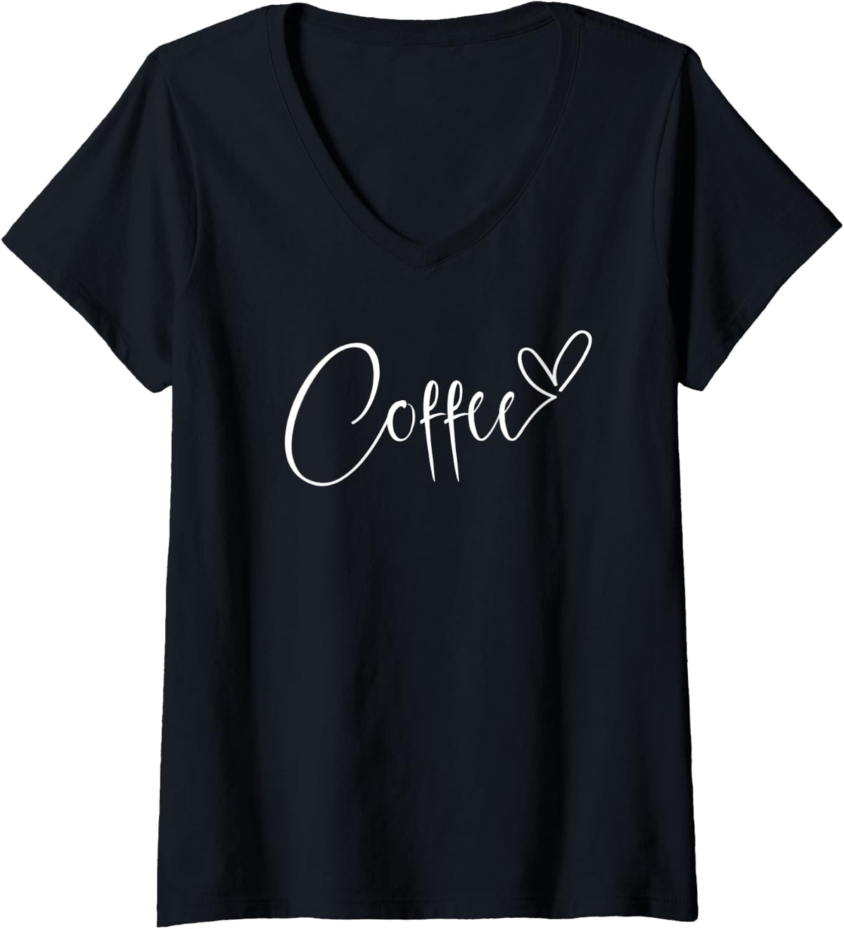 Womens Love Coffee Cute Coffee Lover V-Neck T-Shirt - Black