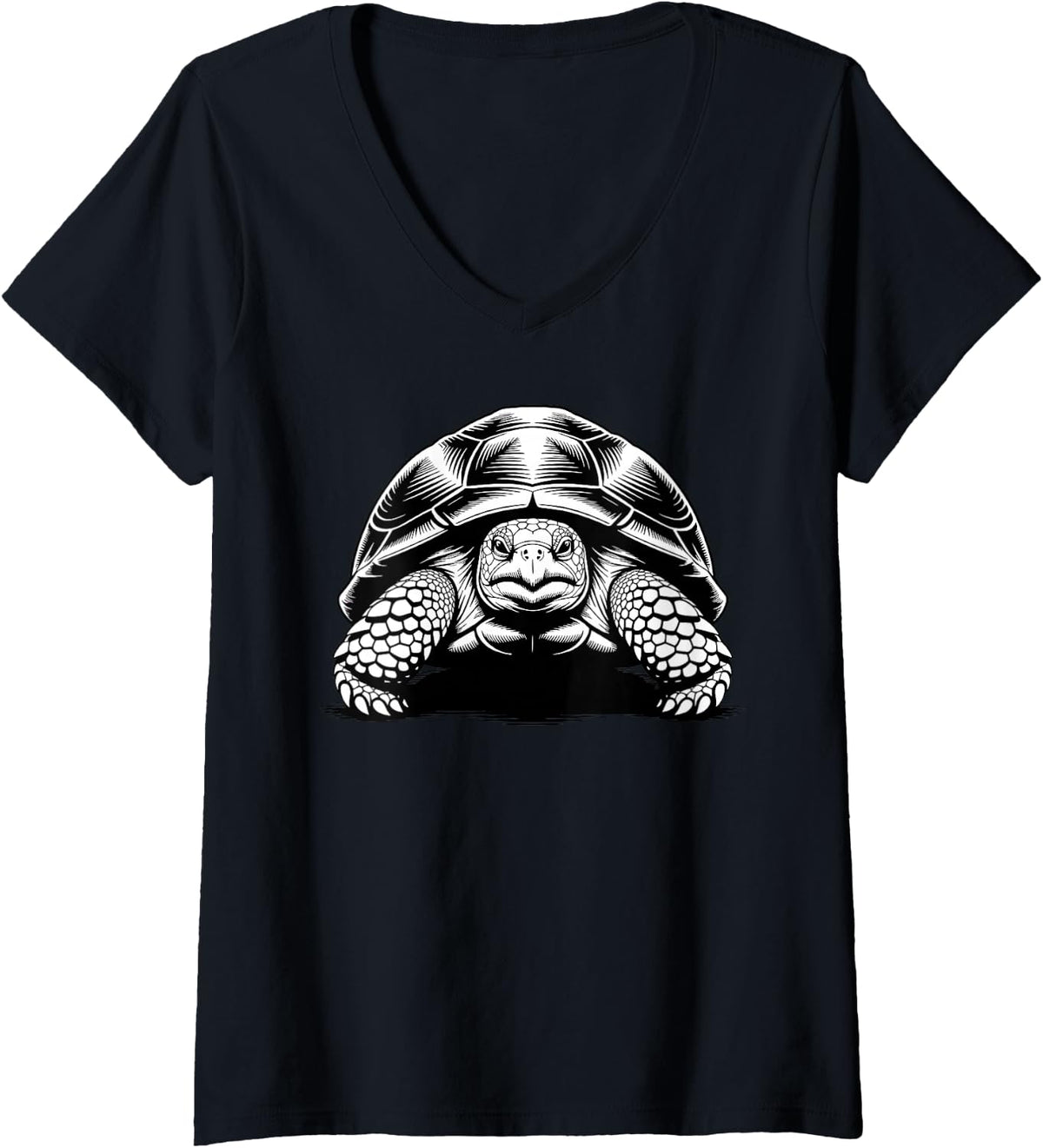 Women's Tortoise Art for Men Women Kids Reptile Pet Tortoise V-Neck T-Shirt - Black