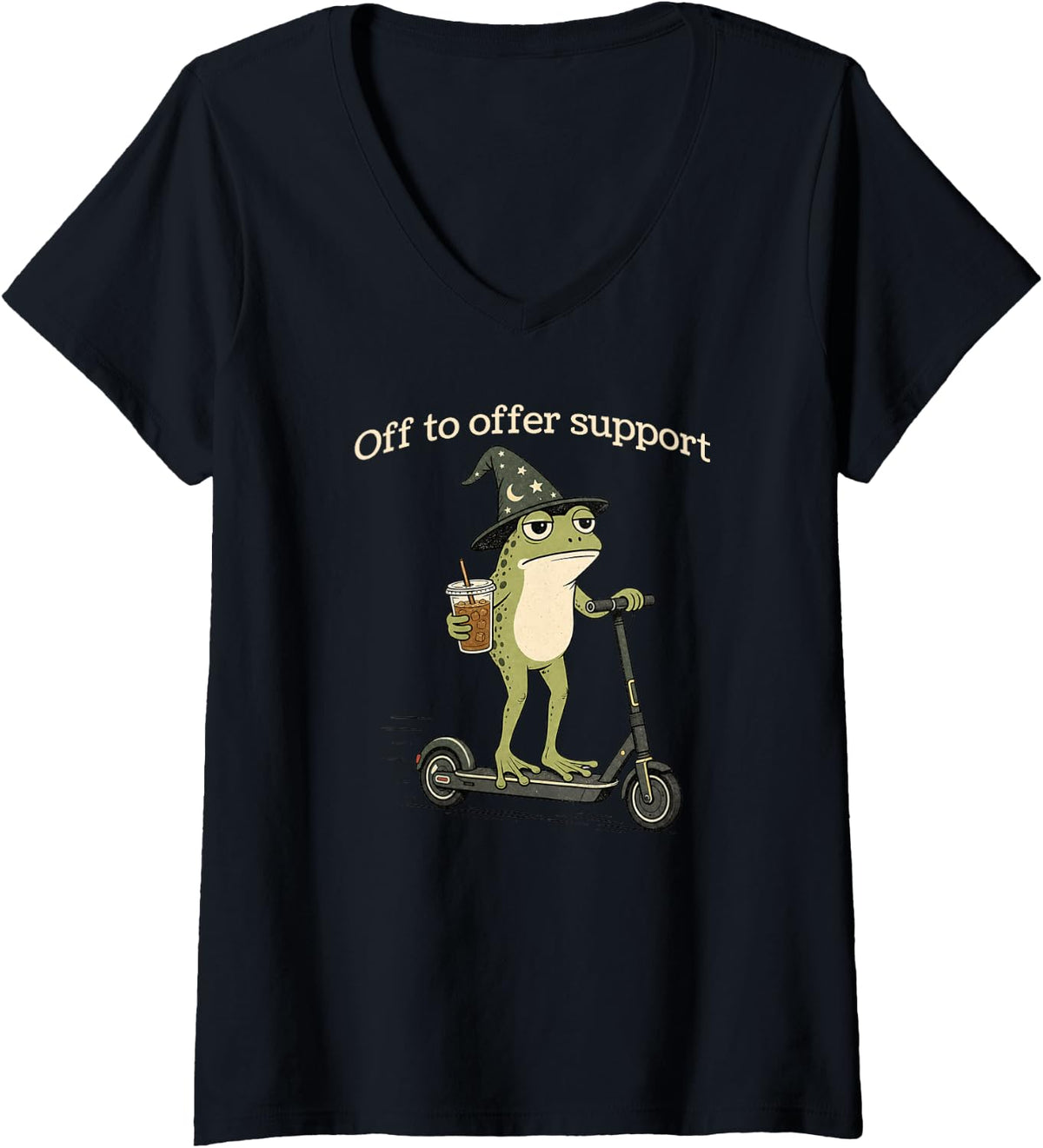 Women's Back to School Teachers Assistant Support Staff V-Neck T-Shirt - Black