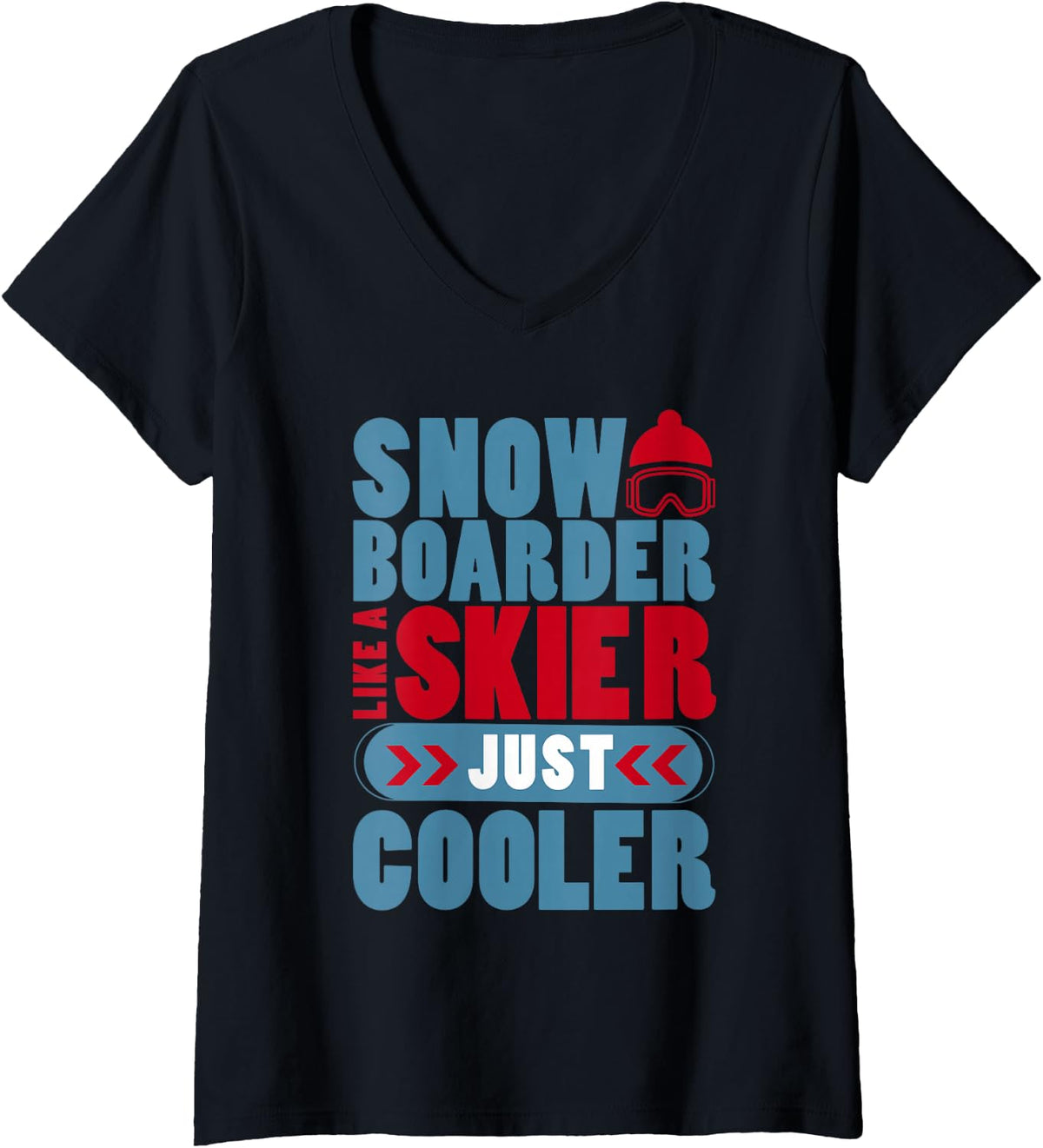 Women's Snowboarder Winter Sports Funny Quote Better Than Skiing V-Neck T-Shirt - Black