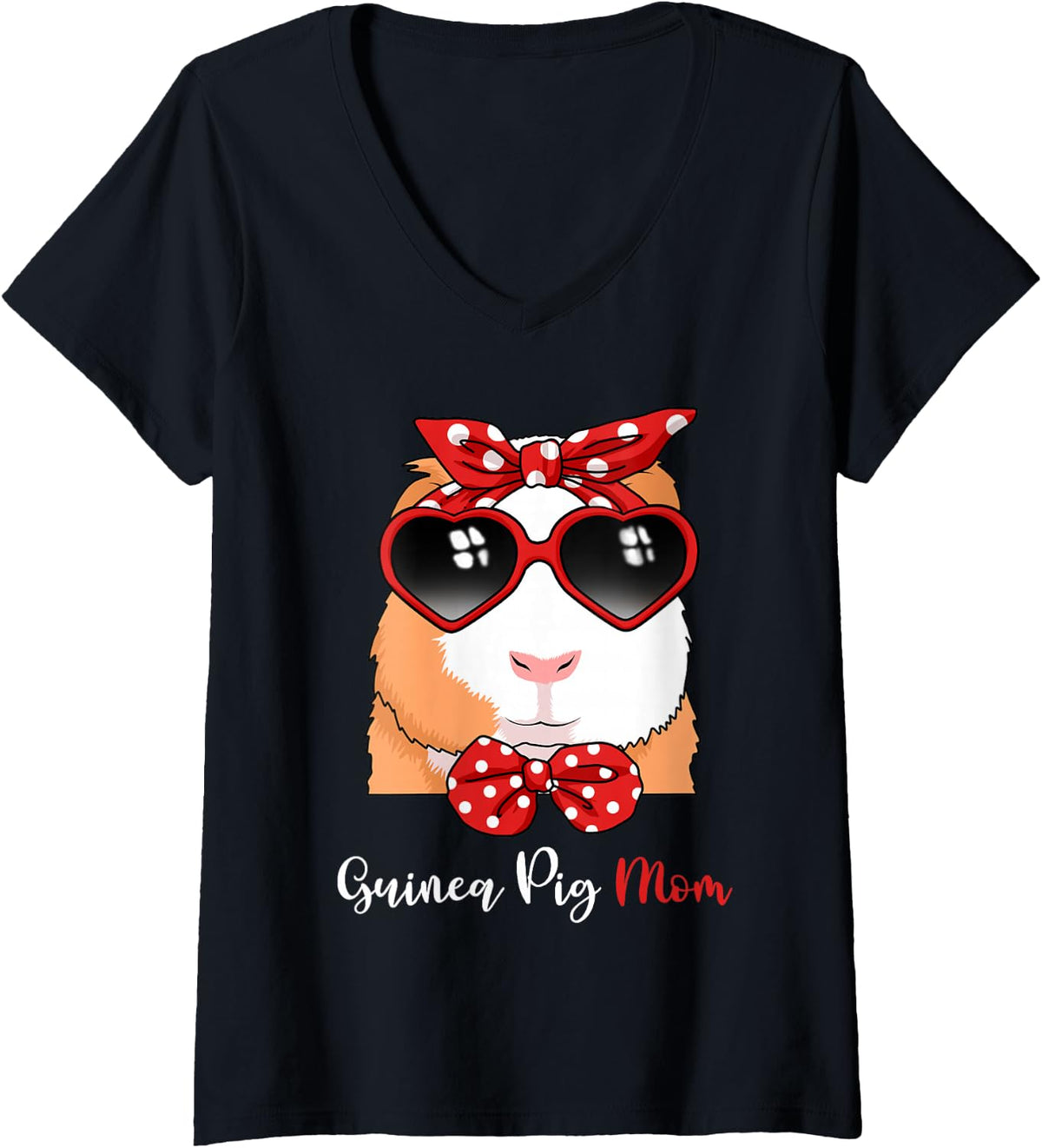 Womens Guinea Pig Shirt Girls Guinea Pig Gifts Women Guinea Pig V-Neck T-Shirt - Black
