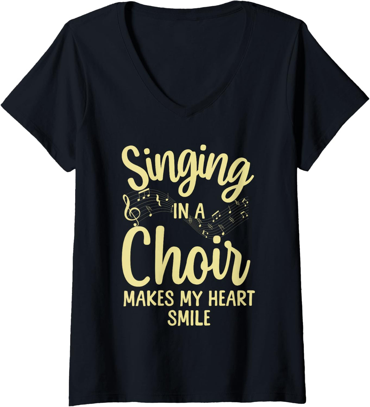 Women's Cool Choir Art for Men Women Choir Teacher Choir Director V-Neck T-Shirt - Black