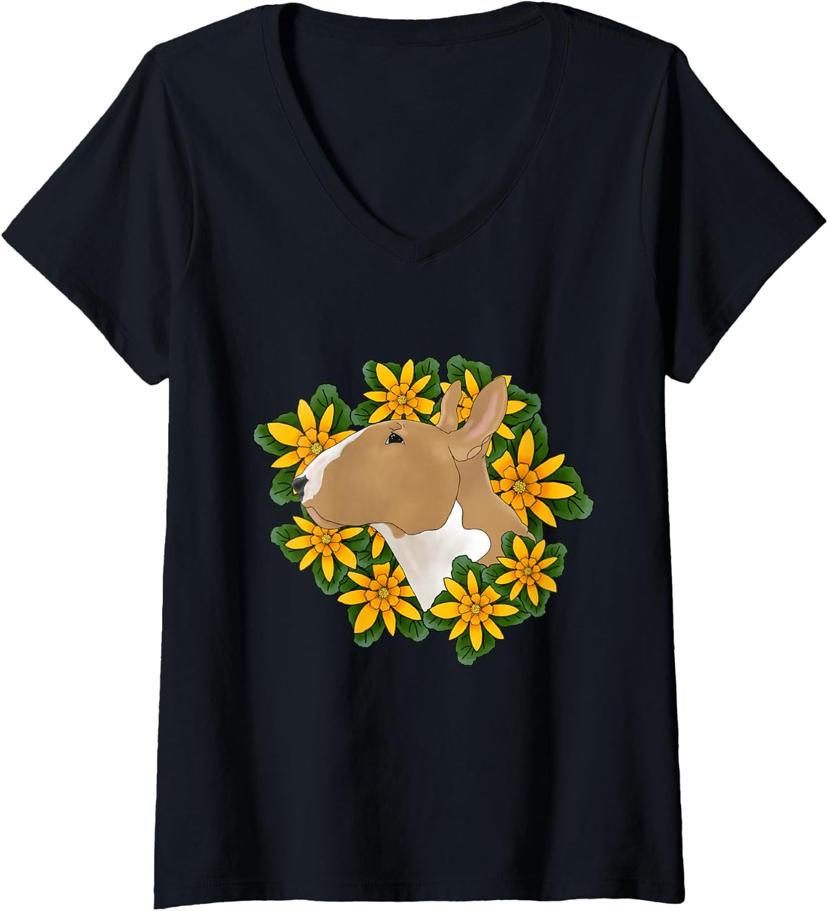Women's Bull Terriers are Delicate Flowers V-Neck T-Shirt - Black