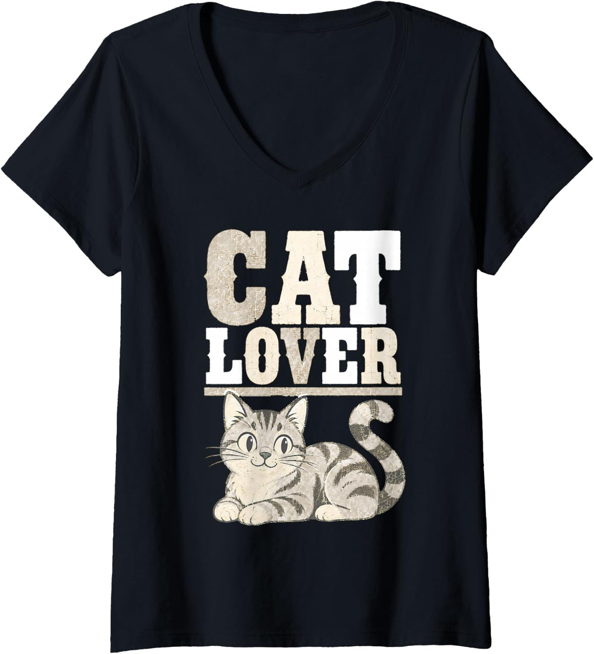 Women's Cat Lover Funny Cat Cat Lovers Cat Meme Cat Dad Cat Mom V-Neck T-Shirt - Black