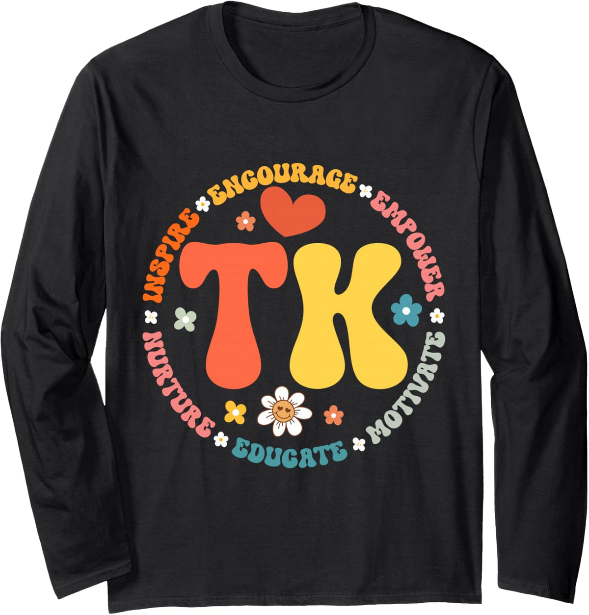 TK Teacher Squad Transitional-Kindergarten Back to School Long Sleeve T-Shirt - Adult Unisex Black