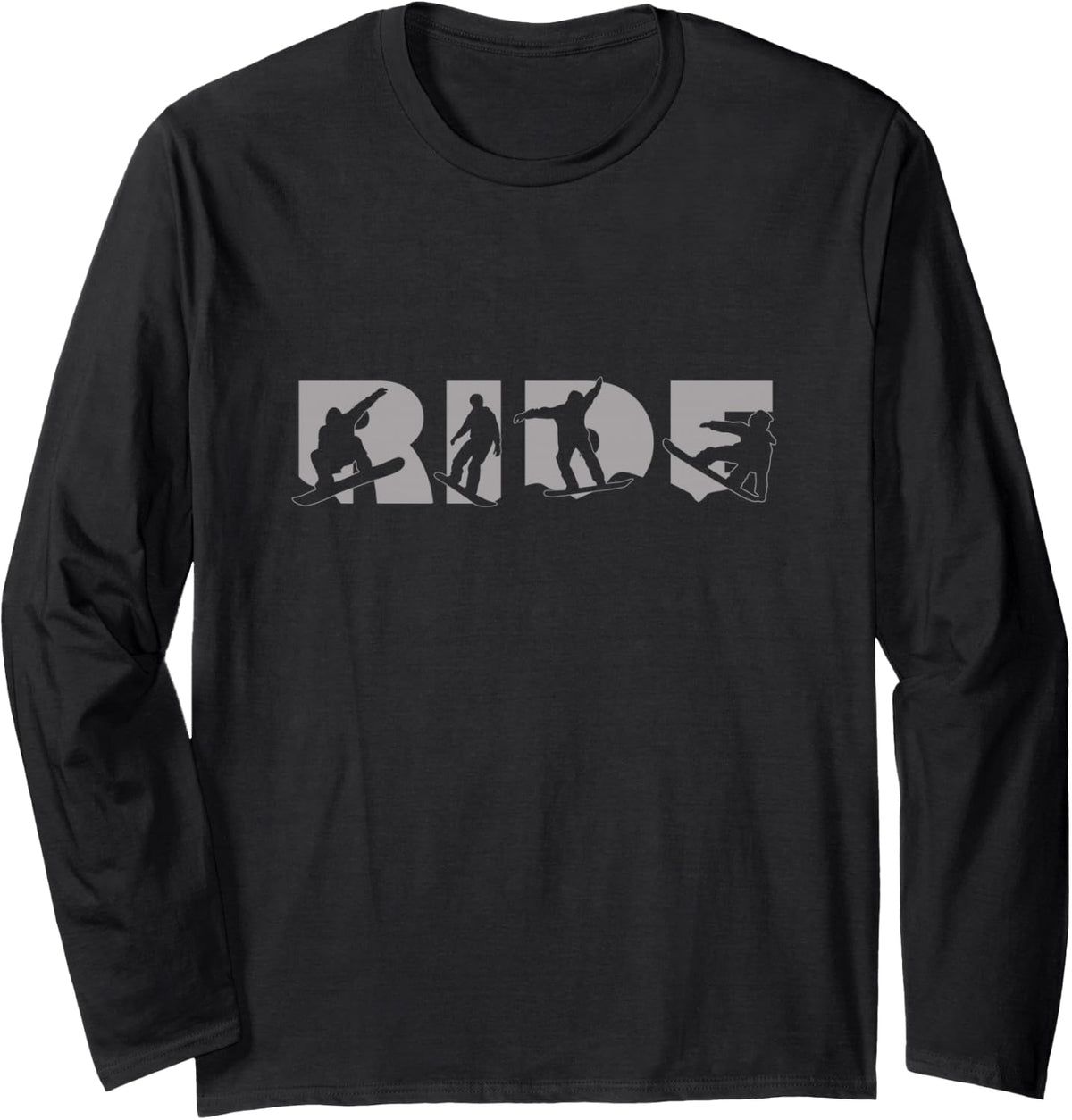 Snowboard Cool Ride Snowboarder Snowboarding Long Sleeve T-Shirt - Adult Unisex Black