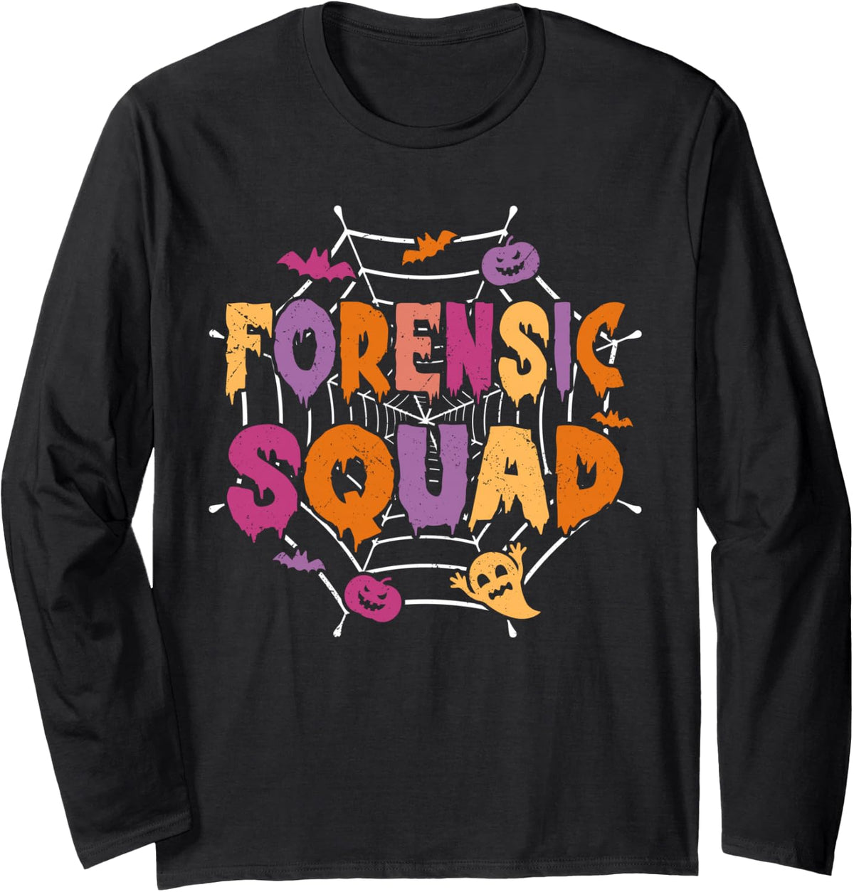 Halloween Forensic Squad Matching Pathologist Long Sleeve T-Shirt - Adult Unisex Black