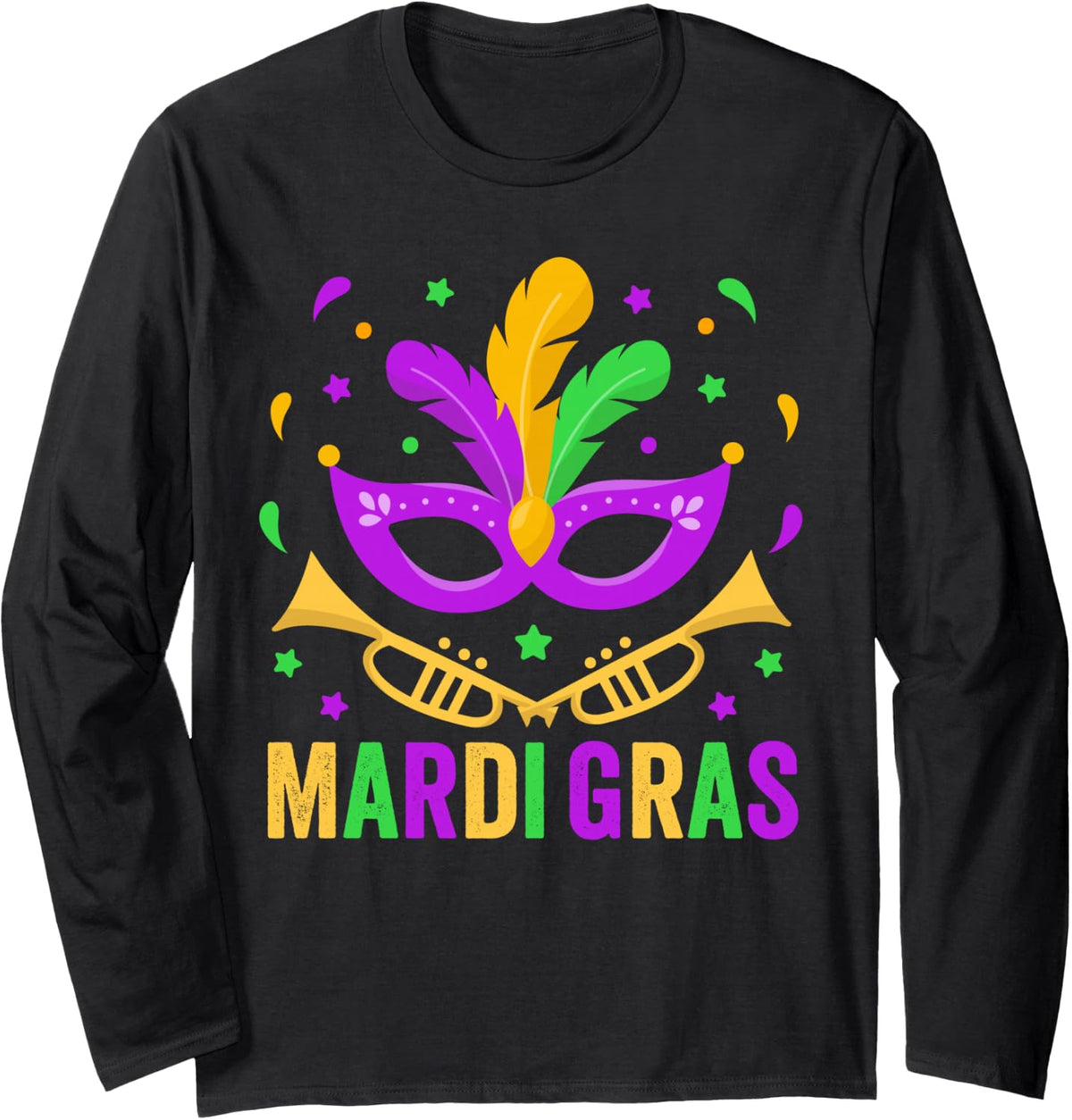 Mardi Gras 2025 Tshirts Women Mens Mardi Gras Shirt Kids Long Sleeve T-Shirt - Adult Unisex Black