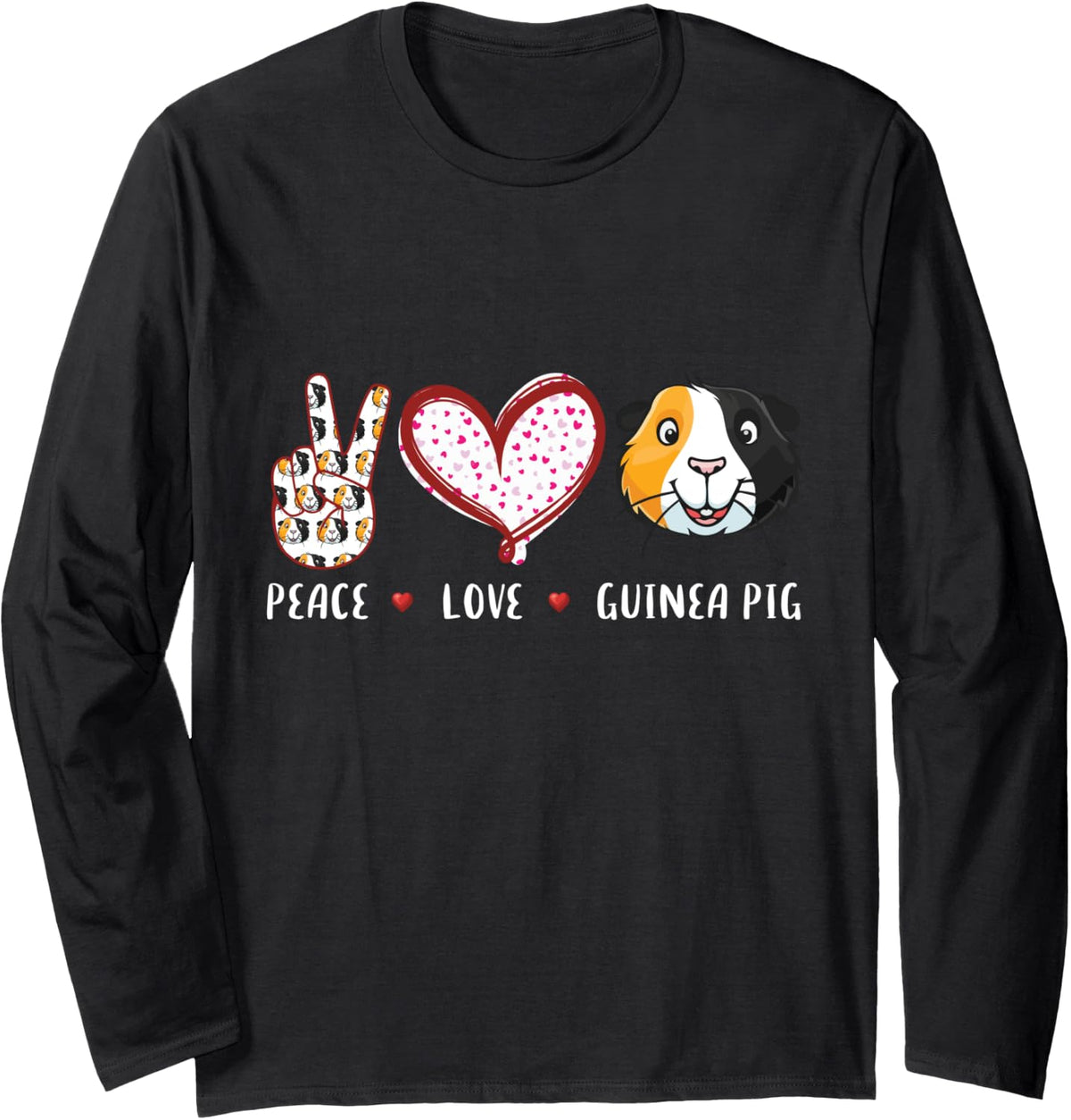 Peace love guinea pigs gift for Guinea Pigs lover gifts Long Sleeve T-Shirt - Adult Unisex Black