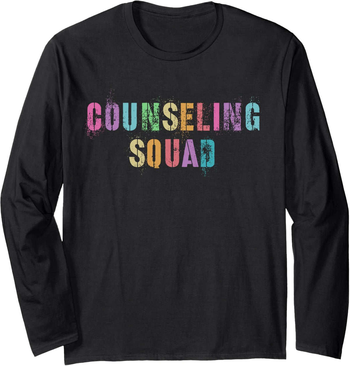School COUNSELING SQUAD College Guidance Counselor Rockstar Long Sleeve T-Shirt - Adult Unisex Black