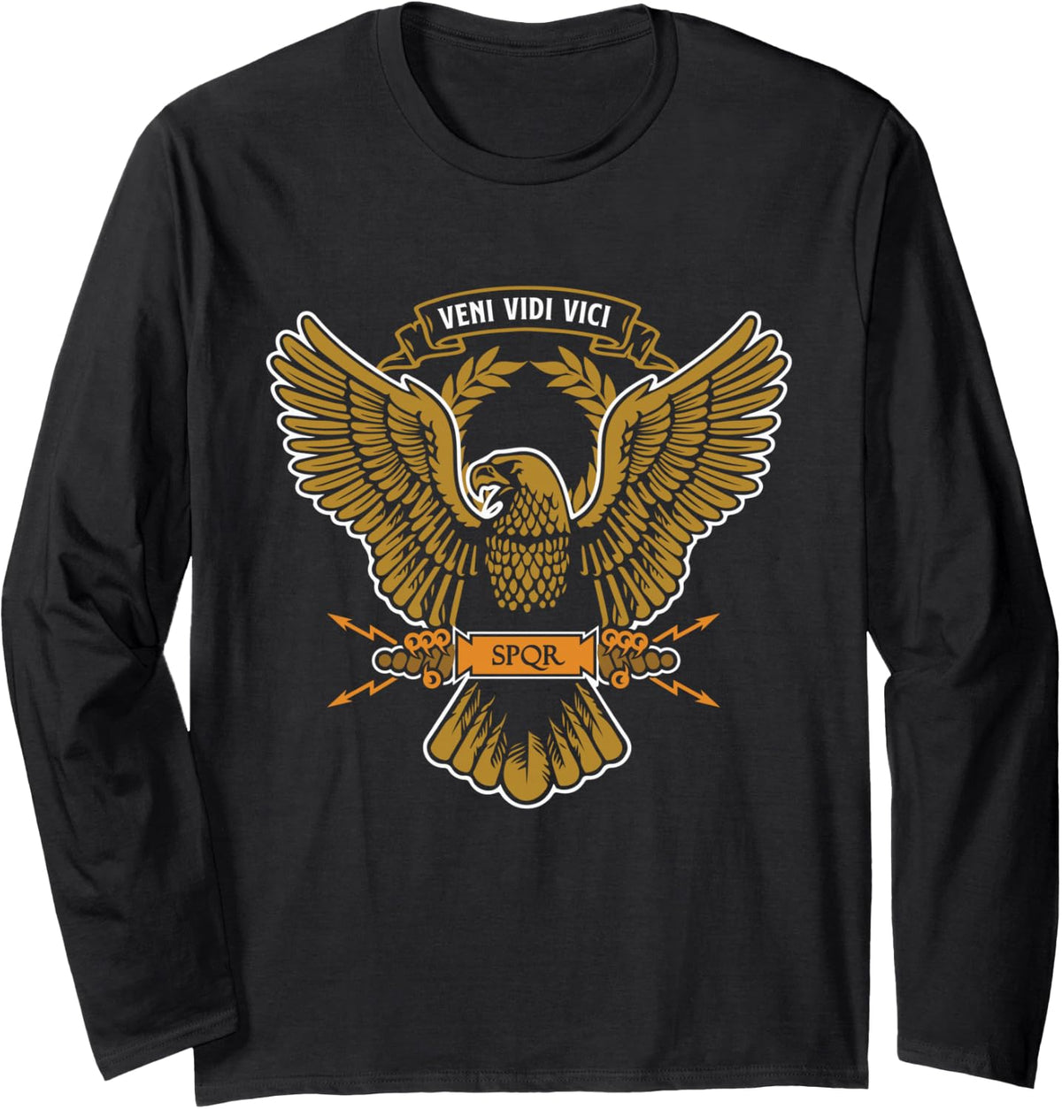 Julius Caesar Quote Ancient Rome Latin Quote SPQR Romaion Long Sleeve T-Shirt - Adult Unisex Black