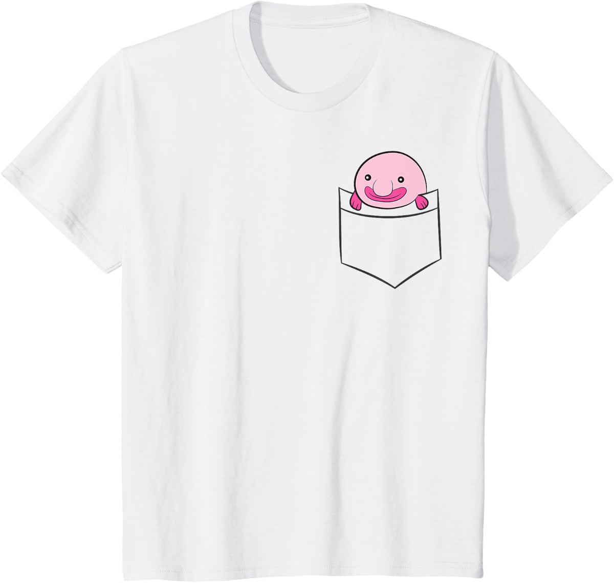 Blobfish In a Pocket Ugly Animal Pocket Blobfish T-Shirt - White