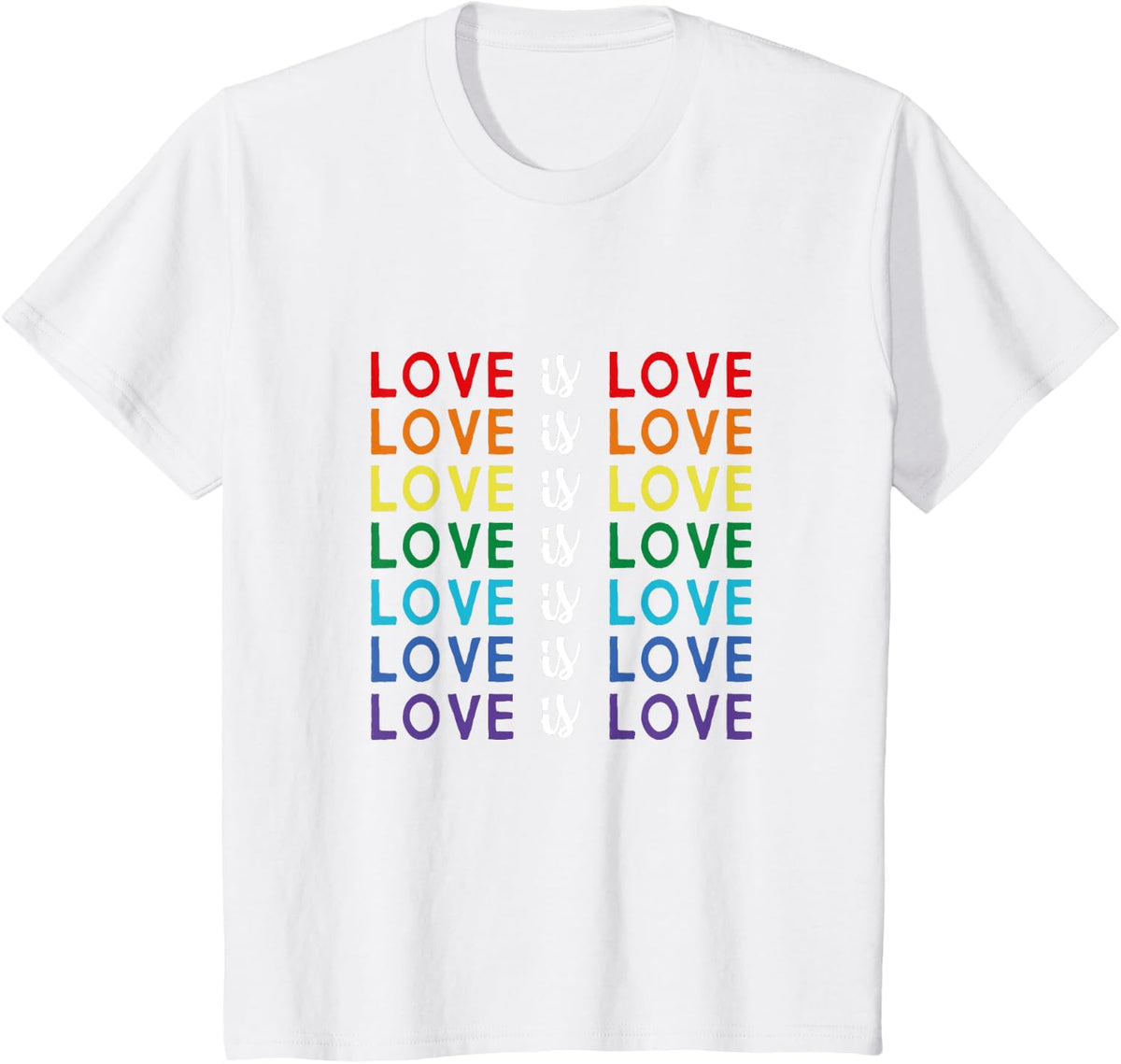 Pride March Rainbow LGBT Equality Love is Love T-Shirt - White