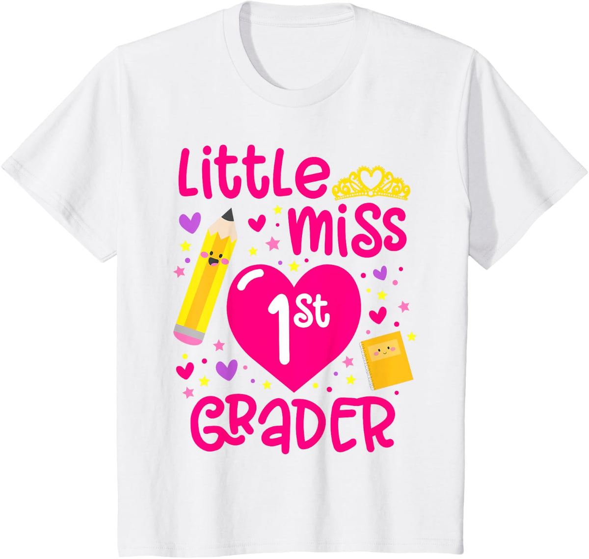 Little Miss 1st Grader 1st Grade Girl First Day of School T-Shirt - White