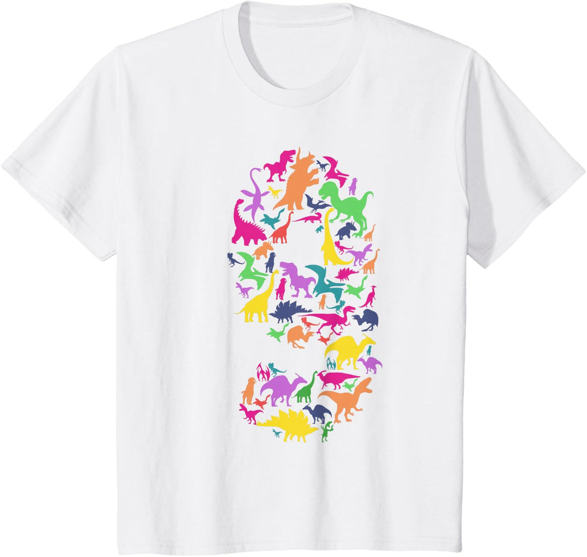Kids Dinosaur 9th Birthday Rawr I'm 9 Tee Cute Dino Birthday T-Shirt For Boys Girls - White
