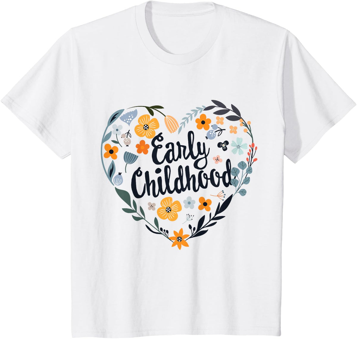 Teacher Early Childhood Educator Preschool Head Start Crew T-Shirt - White