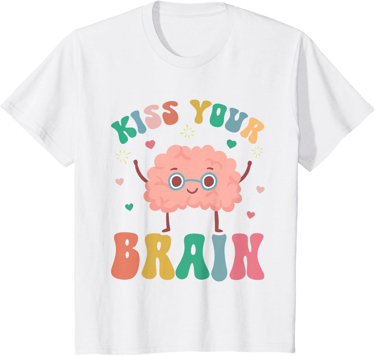 Teacher kiss your brain student Cute Funny Back To School T-Shirt - White
