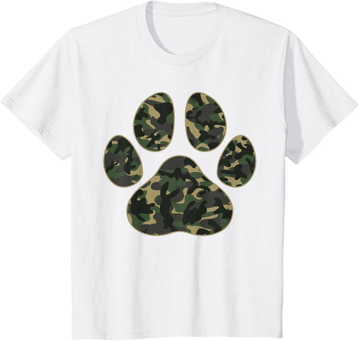 Cute Camo Paw Print Pet Owner Camouflage Paw Print Dog Lover T-Shirt - White