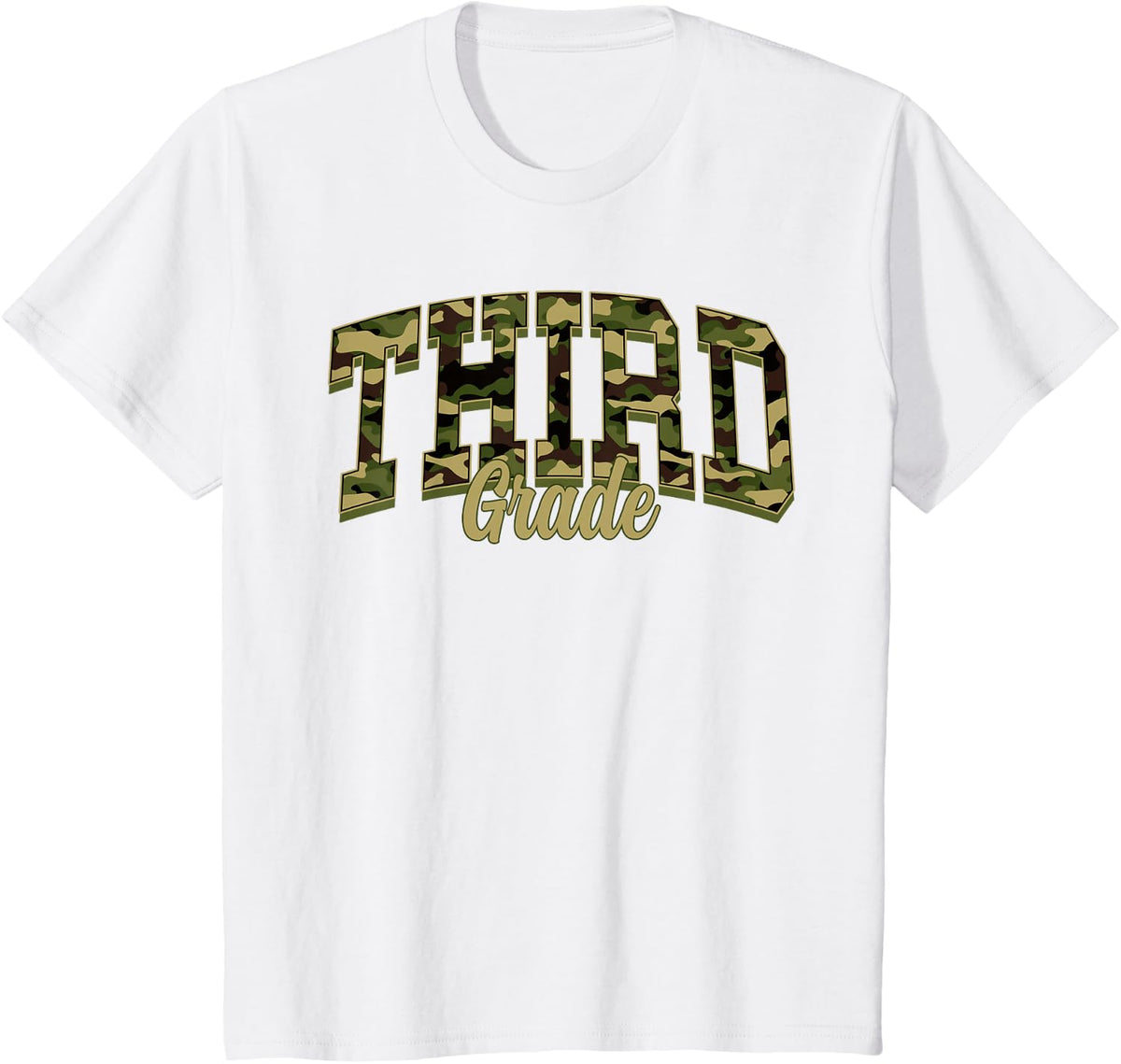 Third Grade Teacher Student Camouflage Back to School T-Shirt - White