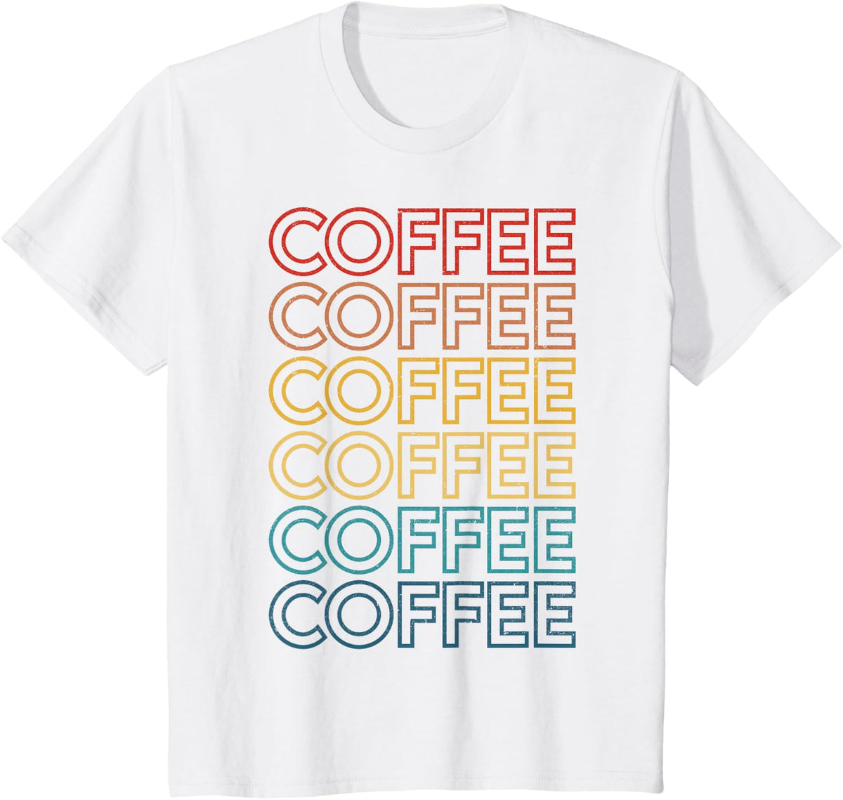 Retro Coffee Repeat Design for Caffeine Lovers Addicts T-Shirt - White