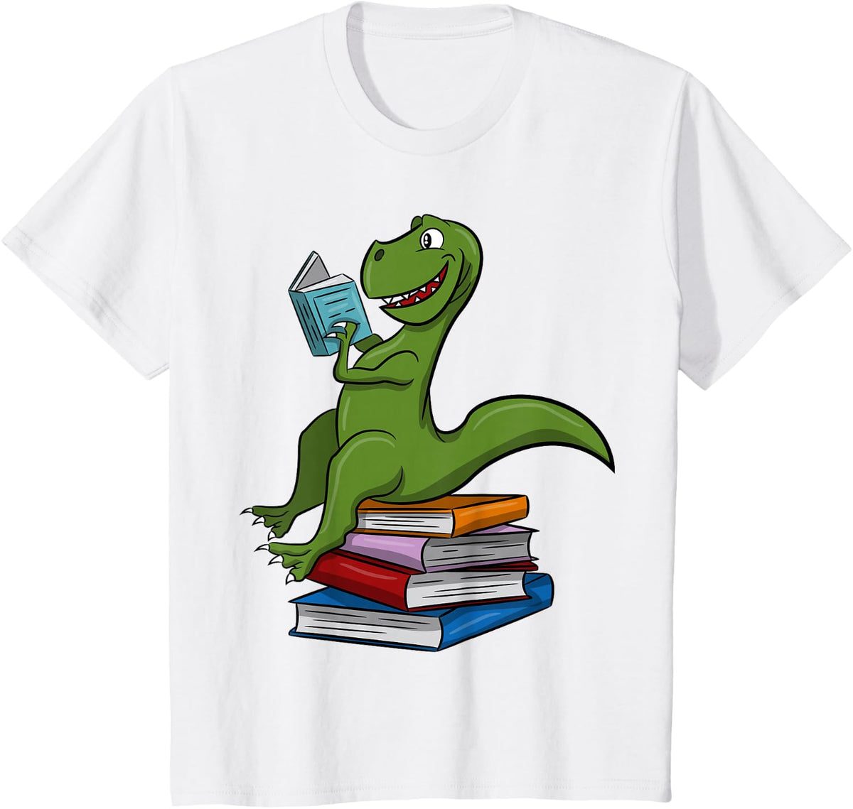 Reading Dinosaur T Rex Dinosaur Lover Dino Book Gift Idea T-Shirt - White